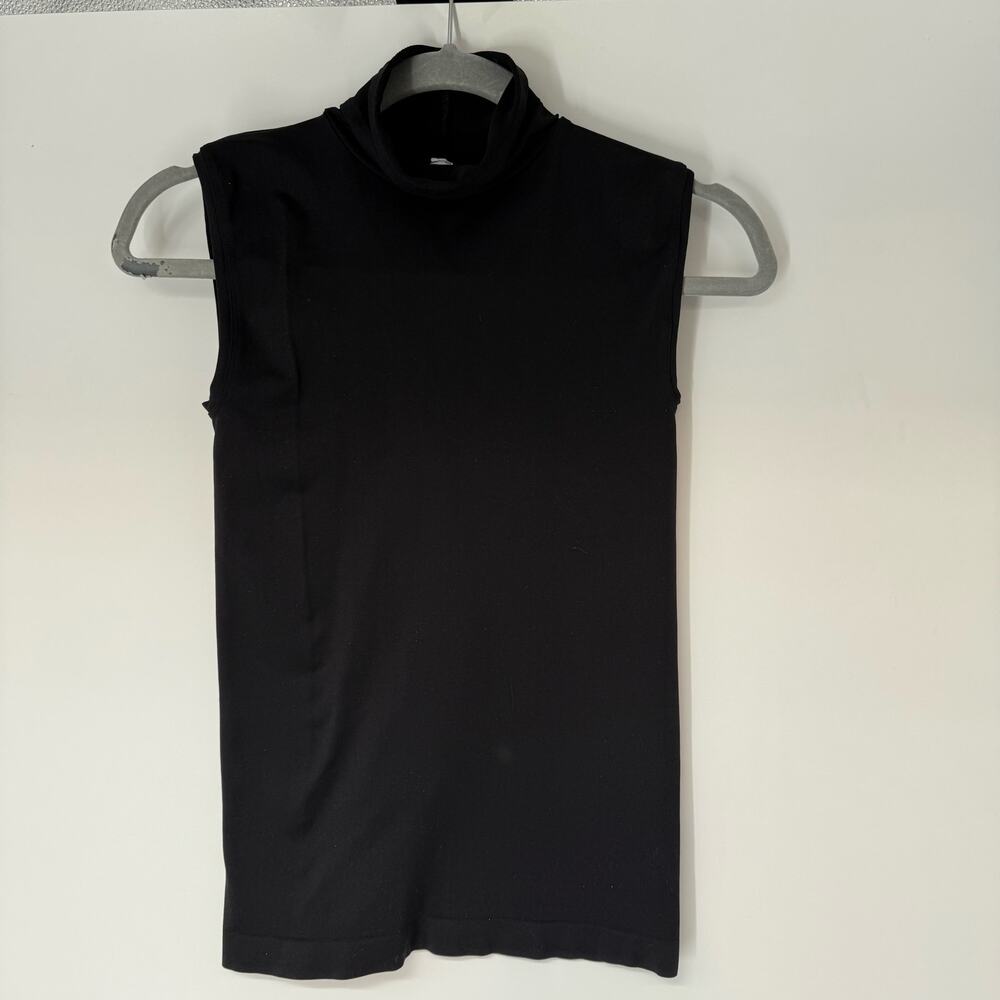 Commando Sleeveless Turtleneck Top Womens One Size Black Pullover Slim Fit